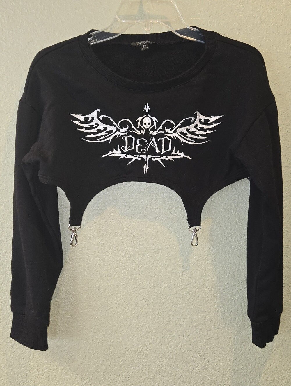 Widow Dead Tribal Angel Wings And Skull Shrug Black M